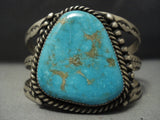 Museum Vintage Navajo Blue Turquoise Native American Jewelry Silver Bracelet-Nativo Arts