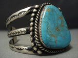 Museum Vintage Navajo Blue Turquoise Native American Jewelry Silver Bracelet-Nativo Arts