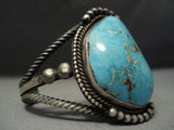 Museum Vintage Navajo Blue Turquoise Older Native American Jewelry Silver Bracelet Old-Nativo Arts