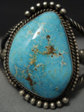 Museum Vintage Navajo Blue Turquoise Older Native American Jewelry Silver Bracelet Old-Nativo Arts