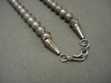 Museum Vintage Navajo 'Bluejay' Turquoise Cubed Native American Jewelry Silver Tube Bead Necklace Old-Nativo Arts