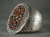 Museum Vintage Navajo 'Coral Family' Native American Jewelry Silver Bracelet-Nativo Arts