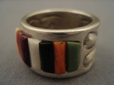 Museum Vintage Navajo Corn Row Turquoise Native American Jewelry Silver Ring-Nativo Arts