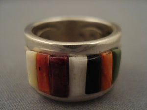 Museum Vintage Navajo Corn Row Turquoise Native American Jewelry Silver Ring-Nativo Arts