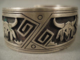 Museum Vintage Navajo Cowhead Native American Jewelry Silver Bracelet-Nativo Arts