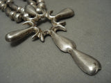 Museum Vintage Navajo Cross Sterling Native American Jewelry Silver Squash Blossom Necklace-Nativo Arts