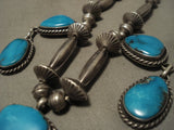 Museum Vintage Navajo Dangling Bisbee Turquoise Native American Jewelry Silver Necklace Old-Nativo Arts