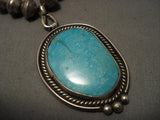 Museum Vintage Navajo Easter Blue Turquoise Native American Jewelry Silver Necklace-Nativo Arts