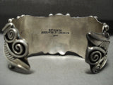 Museum Vintage Navajo 'Garden Of Leaves' Native American Jewelry Silver Thick Bracelet-Nativo Arts
