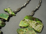Museum Vintage Navajo Gaspeite Native American Jewelry Silver Sterling Necklace-Nativo Arts