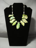 Museum Vintage Navajo Gaspeite Native American Jewelry Silver Sterling Necklace-Nativo Arts