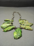 Museum Vintage Navajo Gaspeite Native American Jewelry Silver Sterling Necklace-Nativo Arts