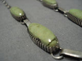 Museum Vintage Navajo Gaspeite Sterling Silver Native American Necklace Old-Nativo Arts