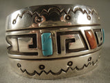 Museum Vintage Navajo Geometric Native American Jewelry Silver Bracelet Old-Nativo Arts