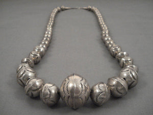 Museum Vintage Navajo 'Graduating Native American Jewelry Silver Beads' Necklace-Nativo Arts