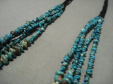 Museum Vintage Navajo Graduating Royston Turquoise 'Jet Heishi' Native American Jewelry Silver Necklace-Nativo Arts