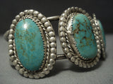 Museum Vintage Navajo Green Royston Turquoise Sterling Native American Jewelry Silver Bracelet Old-Nativo Arts