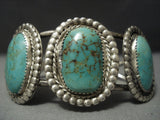 Museum Vintage Navajo Green Royston Turquoise Sterling Native American Jewelry Silver Bracelet Old-Nativo Arts