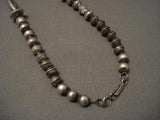 Museum Vintage Navajo Hand Forged Old Native American Jewelry Silver Bead Necklace-Nativo Arts
