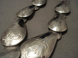 Museum Vintage Navajo Hand Tooled Tubule Sterling Native American Jewelry Silver Bead Necklace-Nativo Arts