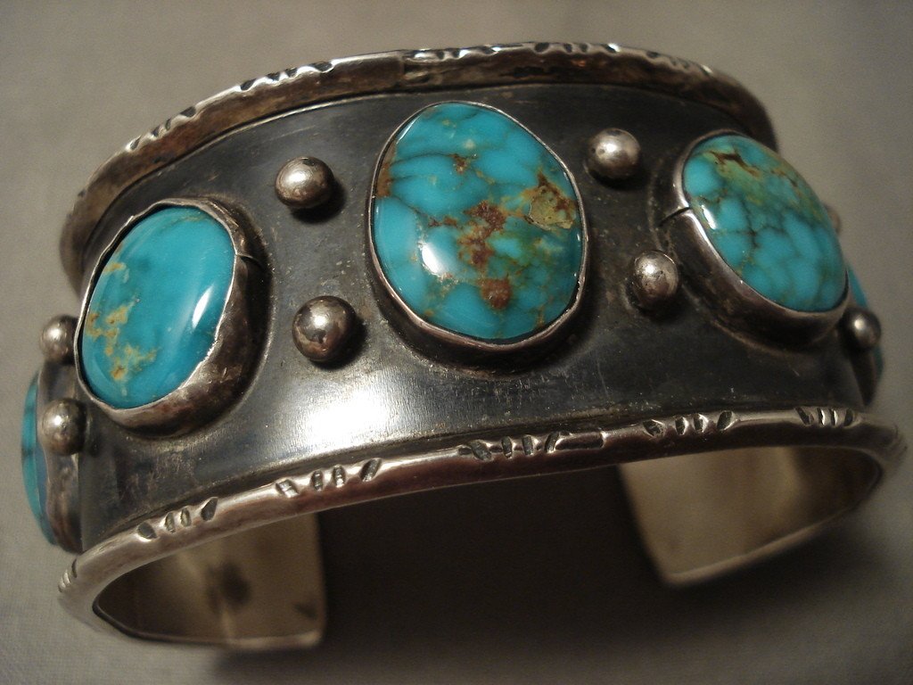 Museum Vintage Navajo High Grade Turquoise Native American Jewelry