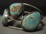 Museum Vintage Navajo 'Huge Chunk #8 Turquoise' Native American Jewelry Silver Bracelet-Nativo Arts