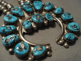 Museum Vintage Navajo 'Huge Chunk' Old Kinmgan Turquoise Native American Jewelry Silver Necklace-Nativo Arts