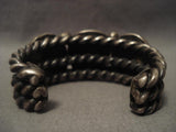 Museum Vintage Navajo huge Coil Native American Jewelry Silver Turquoise Bracelet-Nativo Arts