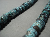 Museum Vintage Navajo 'Huge Hand Carved Toad' Green Turquoise Native American Jewelry Silver Necklace-Nativo Arts