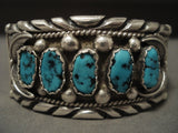 Museum Vintage Navajo Huge Turquoise Native American Jewelry Silver Bracelet Old-Nativo Arts