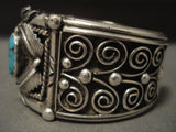 Museum Vintage Navajo Huge Turquoise Native American Jewelry Silver Bracelet Old-Nativo Arts