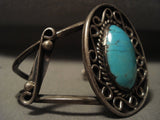 Museum Vintage Navajo 'Infinity Sign' Turquoise Native American Jewelry Silver Bracelet-Nativo Arts