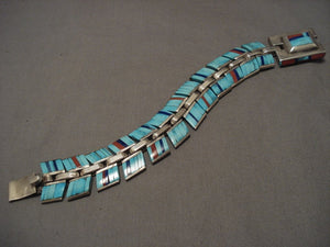 Museum Vintage Navajo Jimmie King Jr Turquoise Native American Jewelry Silver Bracelet-Nativo Arts