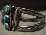 Museum Vintage Navajo Lone Mountain Turquoise Native American Jewelry Silver Bracelet-Nativo Arts