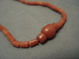Museum Vintage Navajo Native American Jewelry jewelry 'Cylinder' Tubed Coral Jacla Pendant Old-Nativo Arts