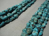 Museum Vintage Navajo Native American Jewelry jewelry Deep Blue Turquoise Heishi Necklace-Nativo Arts