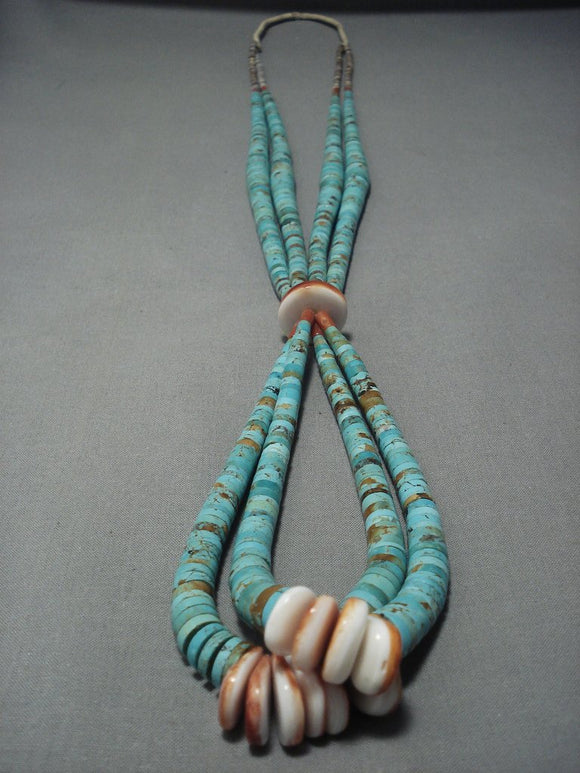 Museum Vintage Navajo Native American Jewelry jewelry Royston Green Turquoise Squaw Necklace Old-Nativo Arts