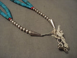 Museum Vintage Navajo Native American Jewelry jewelry/ Santo Domingo Early Turquoise Necklace Old-Nativo Arts