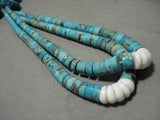Museum Vintage Navajo Native American Jewelry jewelry/ Santo Domingo Turquoise Heishi Chunk' Jacla Necklace Old-Nativo Arts