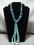 Museum Vintage Navajo Native American Jewelry jewelry/ Santo Domingo Turquoise Heishi Chunk' Jacla Necklace Old-Nativo Arts