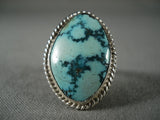 Museum Vintage Navajo Native American Jewelry jewelry Spider Turquoise Silve Rring Old-Nativo Arts