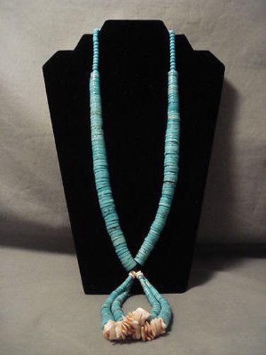 Museum Vintage Navajo Native American Jewelry jewelry Spiderweb Turquoise Necklace Old-Nativo Arts