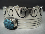 Museum Vintage Navajo Native American Jewelry jewelry Spiderweb Turquoise Sterling Silver Bracelet Cuff-Nativo Arts