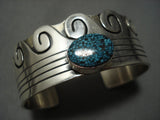 Museum Vintage Navajo Native American Jewelry jewelry Spiderweb Turquoise Sterling Silver Bracelet Cuff-Nativo Arts