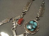 Museum Vintage Navajo Native American Jewelry jewelry Wil Manning blue Warrior Turquoise Necklace-Nativo Arts