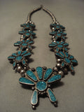 Museum Vintage Navajo Native American Jewelry jewelry/ Zuni 'Cheif Kachina' Turquoise Squash Blossom Necklace-Nativo Arts