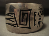 Museum Vintage Navajo 'Native American Jewelry Silver Bird And Spirit' Native American Jewelry Silver Bracelet Old-Nativo Arts
