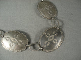Museum Vintage Navajo Native American Jewelry Silver Concho Necklace-Nativo Arts