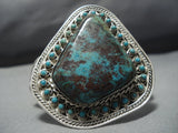 Museum Vintage Navajo/ Native American Jewelry Zuni Gilbert Turquoise Sterling Silver Snake Eye Bracelet-Nativo Arts