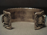 Museum Vintage Navajo 'Natural Domed Turquoise' Native American Jewelry Silver Bracelet Old-Nativo Arts